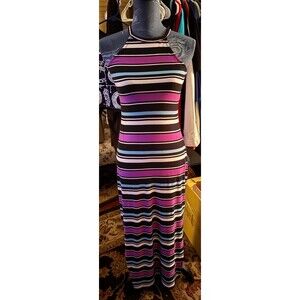 LOVE Size Medium Women’s Striped Pullover Maxi Dress 30” Bust